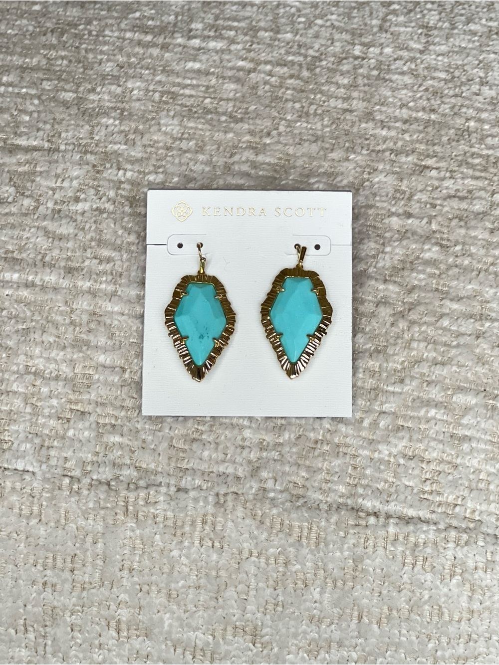 Kendra Scott Aqua Blue Kelsey Drop Earrings - Gold